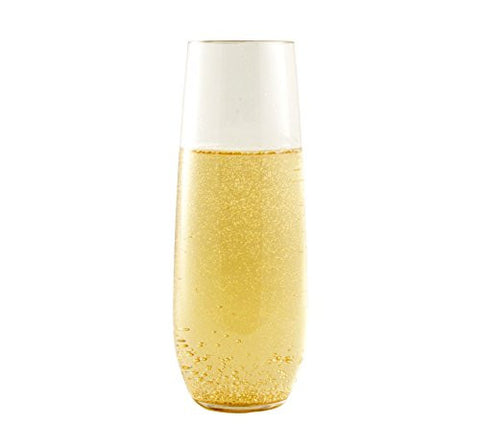 Stemless Tritan  Champagne Flute 8 oz. Rim-full