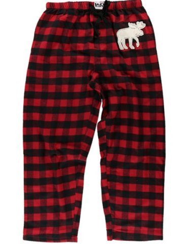 Lazy One Moose Plaid - 140, Unisex Flannel PJ Pant, S
