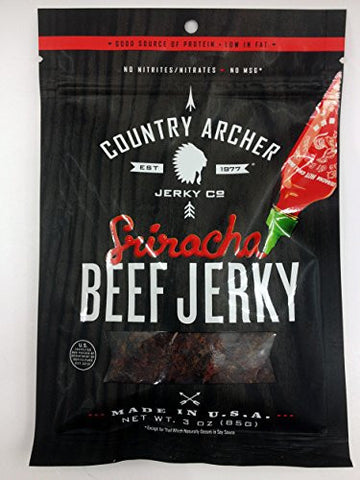 COUNTRY ARCHER, BEEF JERKY SRIRACHA 3OZ