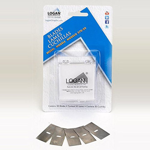 Replacement Mat Cutter Blades For Handheld Cutters,DIY Mat Cutting Kit, Logan Team System Plus, Compact, Artist and Simplex series mat cutters - 50 blades/pk