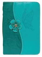 Bible Cover: Teal Blue Butterfly, M