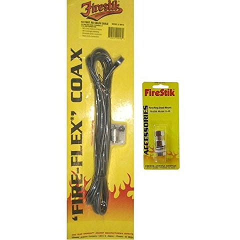 Firestik Heavy-Duty Stud Mount w/ 1-1/4" Bolt
Firestik 18' w/ PL259 & "Fire-Ring" Conn.