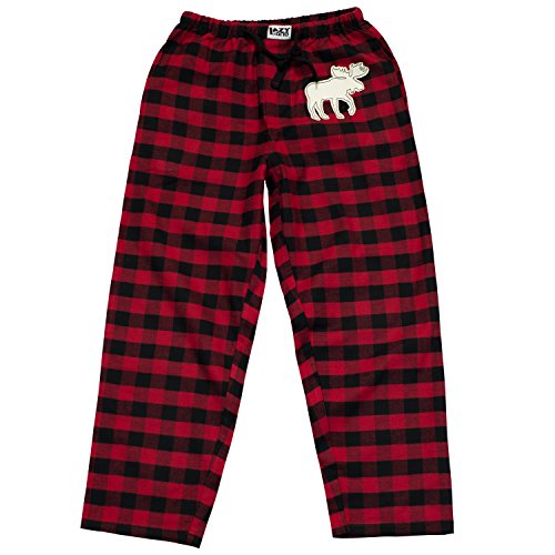 Lazy One Moose Plaid - 140, Unisex Flannel PJ Pant, M