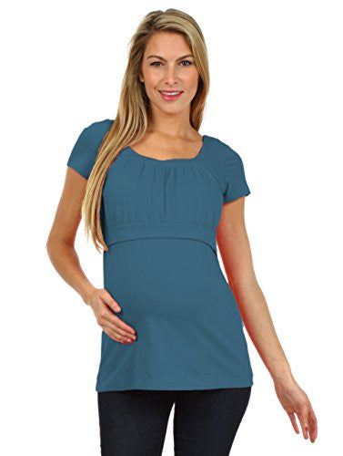 Alexa Empire Nursing Top, Dark Teal Small