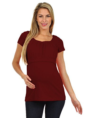 Alexa Empire Nursing Top, Burgundy Medium