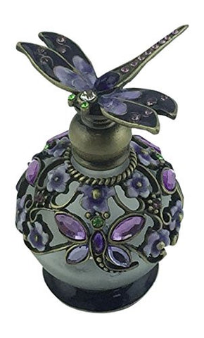 Purple Dragonfly Perfume Bottle 3.25"H