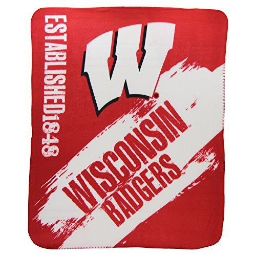 Wisconsin Badgers "Painted" Fleece Throw, 50”x 60”