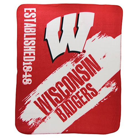 Wisconsin Badgers "Painted" Fleece Throw, 50”x 60”