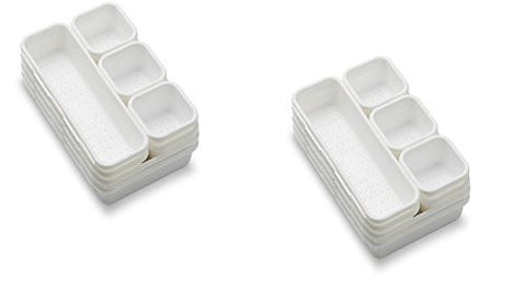 8 Piece Interlocking Bin Pack White (2) 9x6 Bin, (3) 9x3 Bin & (3) 3x3 Bin