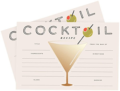Cocktail Recipe Cards (Pack of 12)