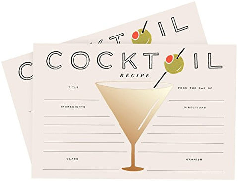 Cocktail Recipe Cards (Pack of 12)