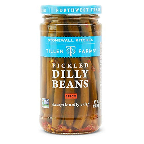 Tillen Farms Spicy Pickled Dilly Beans, 12 oz jar