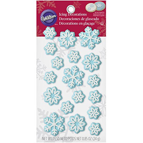 Wilton Icing Decorations - Snowflakes - Assorted (18 pcs)