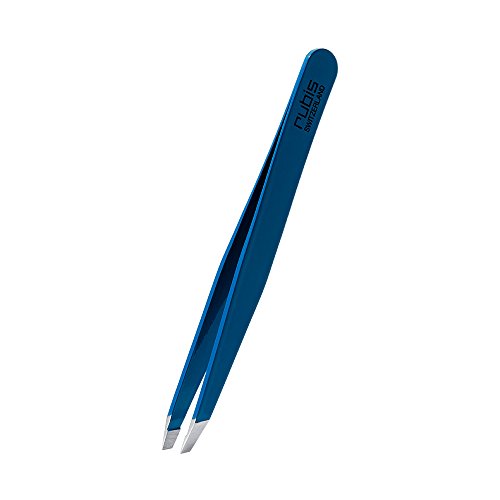Rubis 3-3/4" Slanted Tip Tweezer, Blue