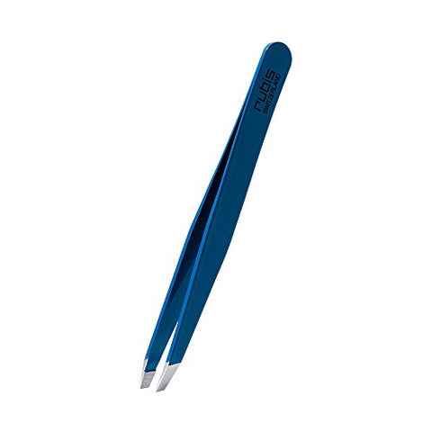 Rubis 3-3/4" Slanted Tip Tweezer, Blue