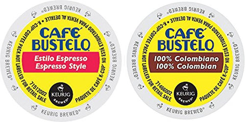 Café Bustelo, 100% Colombian, k-cup and Café Bustelo, Espresso Style, k-cup