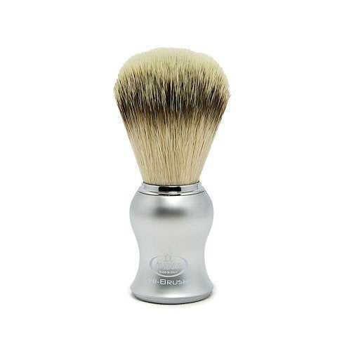 0146229 Hi-Brush Synthetic Fiber Shaving Brush, Plastic Handle, Grey