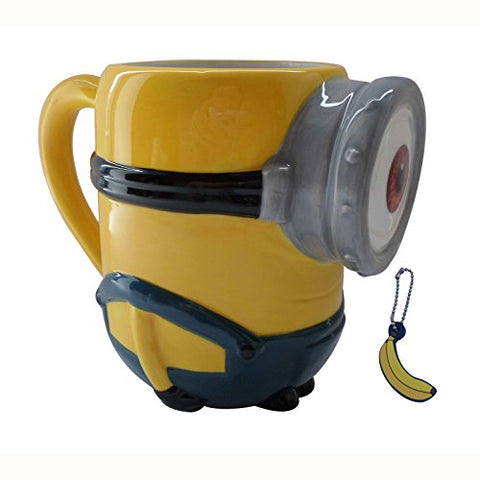 Despicable Me Minions 3D Mug with Scented Charm Stuart (M-MM-3M3) - 11.5cm (Height) x 16cm (Width including handle) Yellow
