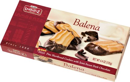 LAMBERTZ BALENA SHORTBREAD COOKIES W/ DARK CHOCOLATE (4.41oz)