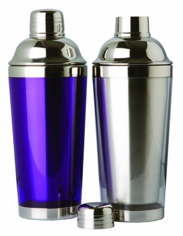 Double Wall Stainless Steel Cocktail Shaker, 16 oz., Random color