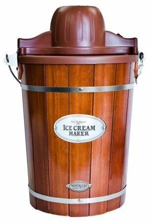 Nostalgia 6-quart Wood Bucket Electric Ice Cream Maker