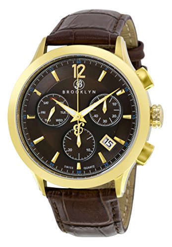 "Brooklyn Dakota Swiss Quartz Chronograph Brown Dial Mens Watch,