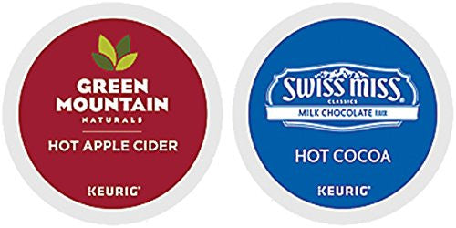 Green Mountain Naturals, Apple Cider, k-cup and Swiss Miss Milk Hot Cocoa, k-cup