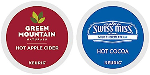 Green Mountain Naturals, Apple Cider, k-cup and Swiss Miss Milk Hot Cocoa, k-cup