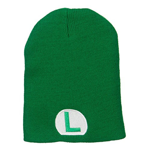 MUR:e4Hats, Circle Luigi Embroidered Short Beanie - Kelly (fitting up to XL)