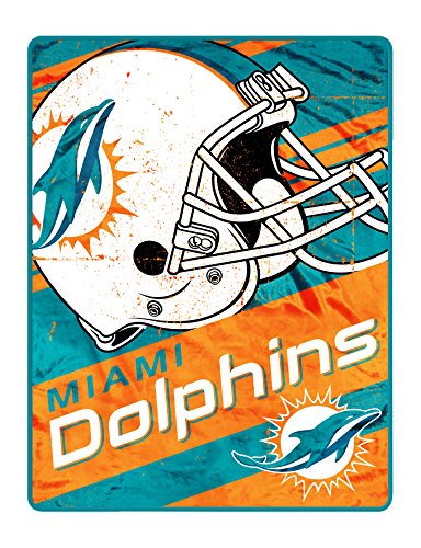 Miami Dolphins NFL Micro Sherpa Foot Pocket Throw 46”x 60”
