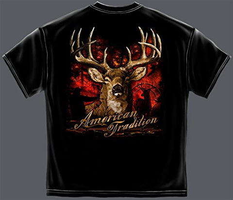 American Tradtion Deer Hunter, Tshirt, Large, Black