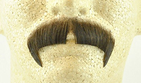 Rubies Winchester Mustache MEDIUM BROWN - no. 2028 - REALISTIC! 100% Human Hair