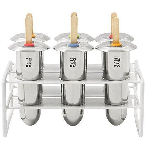 Onyx 18/8 Stainless Steel Popsicle Mold, Set of 6 New