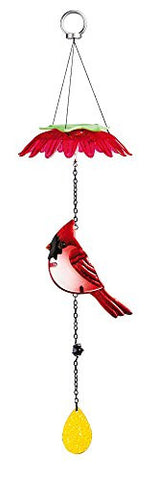 Color Changing Cardinal Solar Mobile, Single Tier with Flower Top