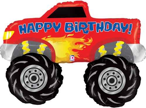 40" Monster Truck Bday Shp - Pkg