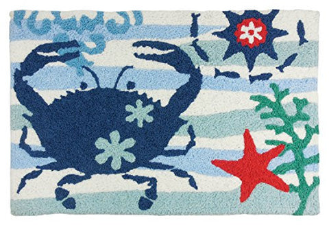 Blue Crab & Starfish, Jellybean Rug 21" x 33"
