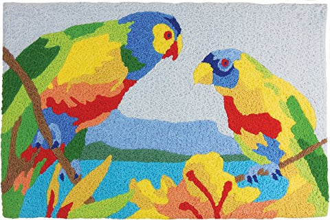 Tropical Parrots, Jellybean Rug 21" x 33"