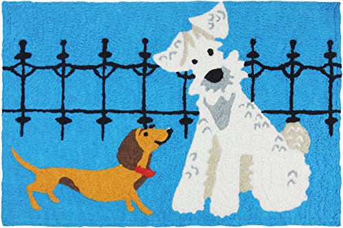 Dogs On The Plaza, Jellybean Rug 21" x 33"