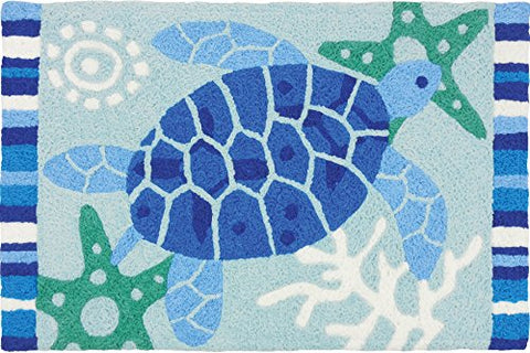 Blue Sea Turtle, Jellybean Rug 21" x 33"