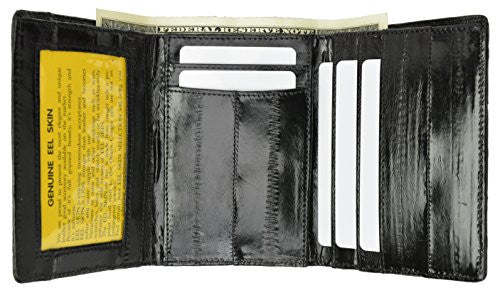 Eelskin Trifold Men's Wallets E 713 - Black