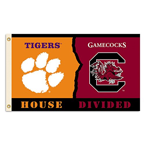 Clemson / South Carolina House Divided 3 X 5 Flag