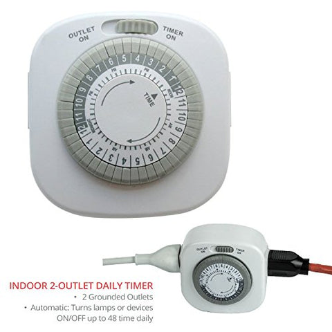 2-Outlet Daily Timer, White