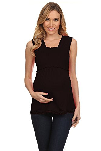 Asmi Smocked Nursing Tank Top - Black, Medium