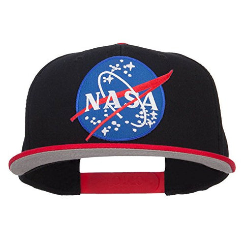 Otto:Eagle Crest, Lunar NASA Patched Two Tone Snapback - Red Black (fitting up to 7 1/2)