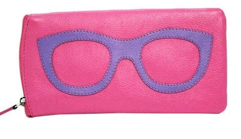 Eyeglass Case With Zip Closure, Hot Pink/Amethyst
