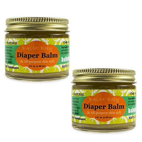 BALM - Baby Diaper Balm or Skin Repair Aid Glass Jar 2oz
