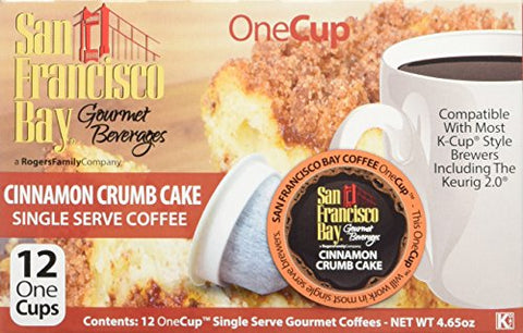 San Francisco Bay Gourmet Coffee OneCup Cinnamon Crumb Cake 12 Count