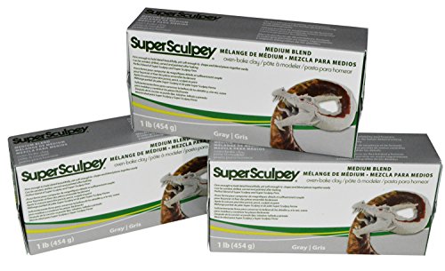 Super Sculpey Medium Blend Gray, 1 lb