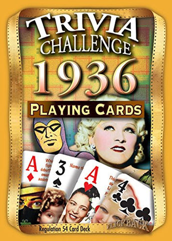 1936 Trivia Playing Cards 80th Birthday or 80th Anniversary Gift