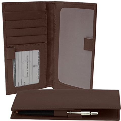 Checkbook With Pen Holder, Brown